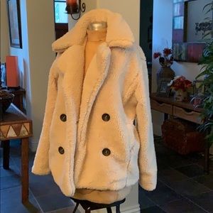 Free People Teddy Peacoat Ivory XS runs big-